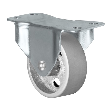 Durastar Caster, 3x1.25 Rigid Fork; 3x1.25 Semi-Steel Wheel, Silver; Plain Bore 10CR314SS82S